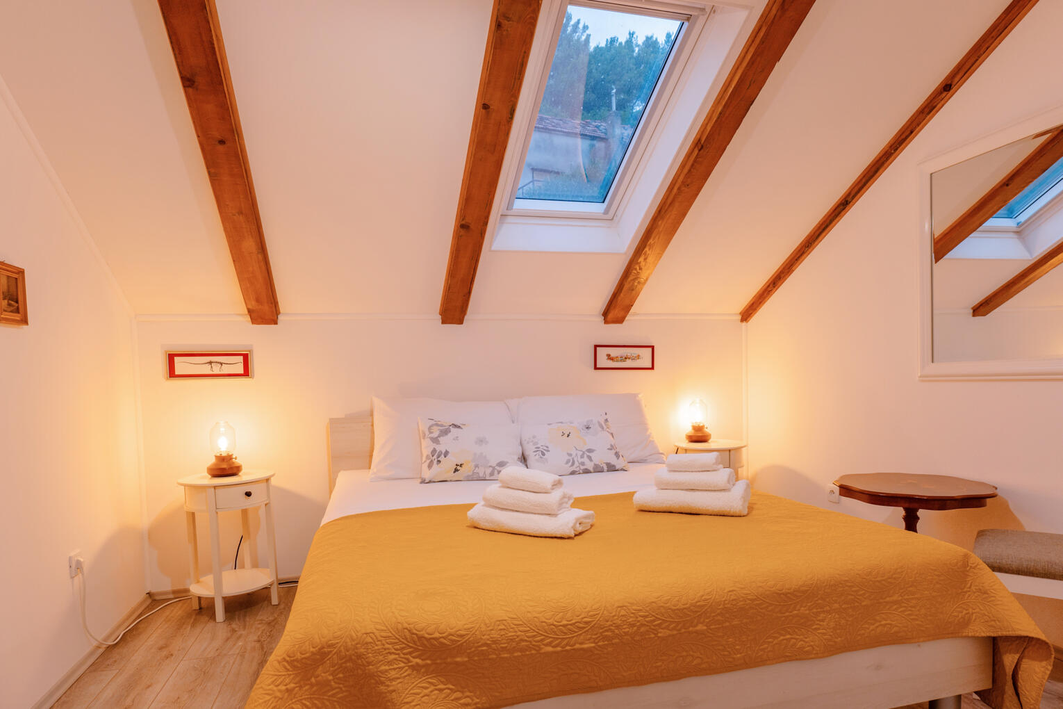 Bedroom with roof window Bedroom with roof window