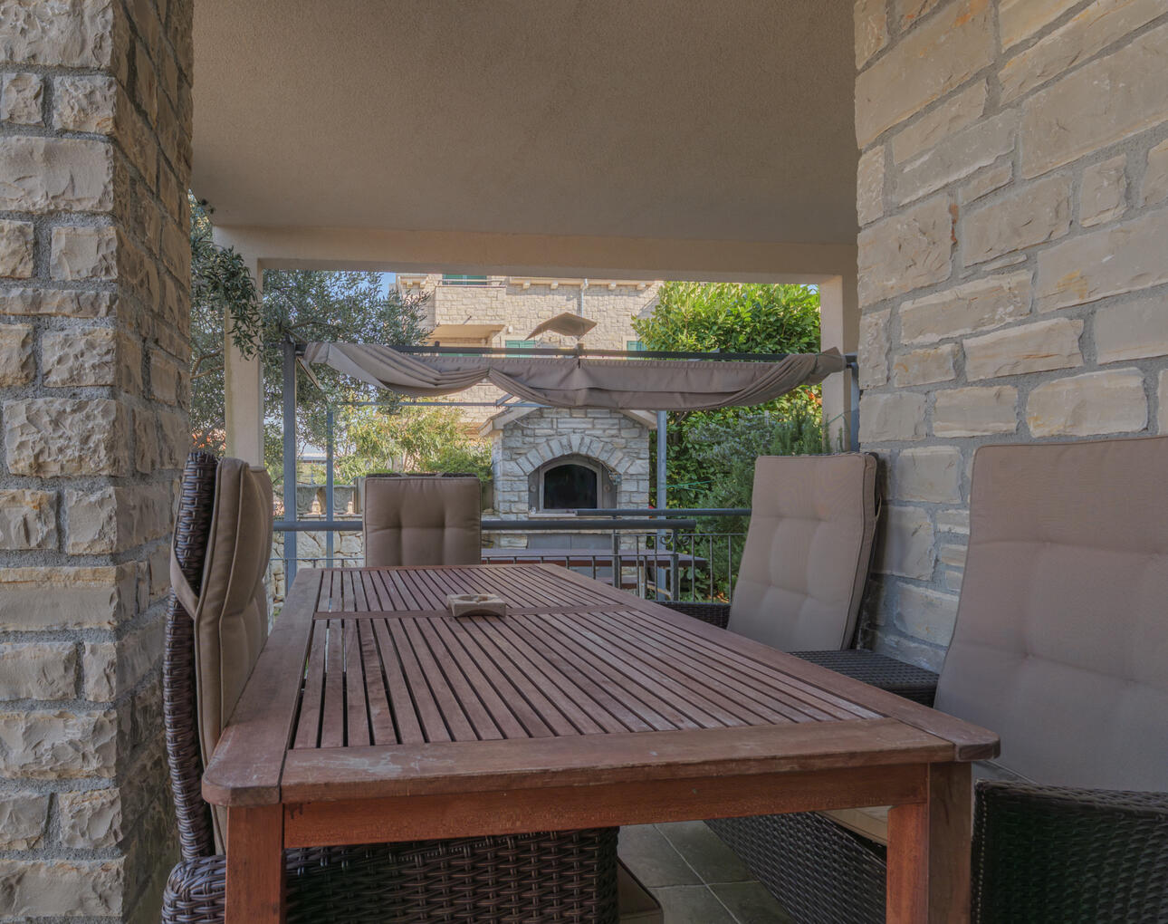 Terrace with stone grill Terrace with stone grill