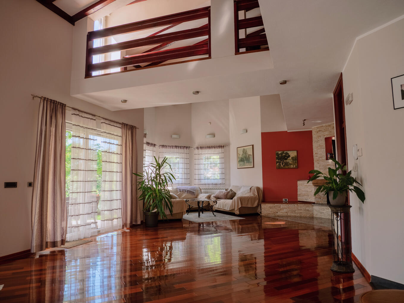 Living room with catwalk Living room with catwalk